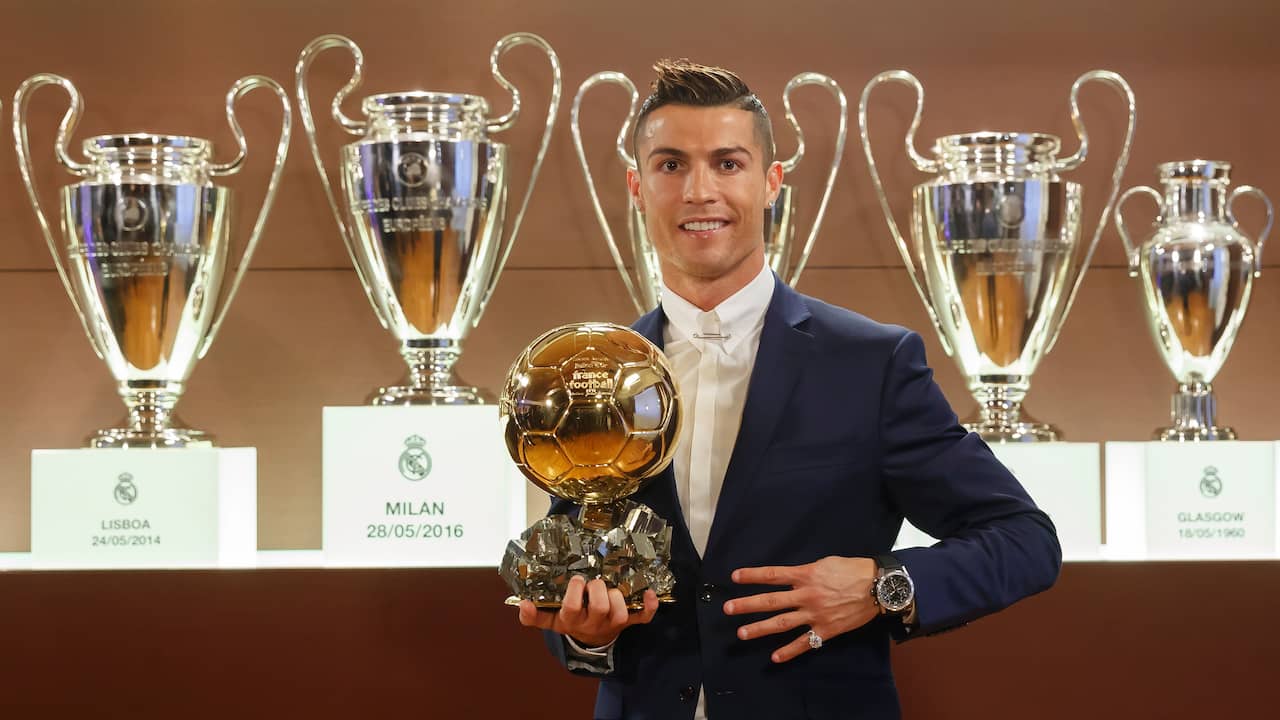 Cristiano Ronaldo won de Gouden Bal in 2008, 2013, 2014, 2016 en 2017.