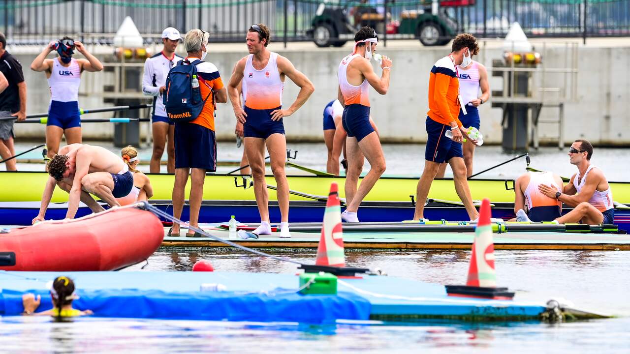 De teleurstelling was groot bij de Holland Acht na het mislopen van een medaille.