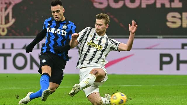 Matthijs de Ligt incasseerde tegen Internazionale een gele kaart.