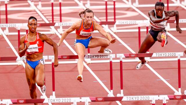 Nadine Visser kwam als derde over de finish in haar halve finale.