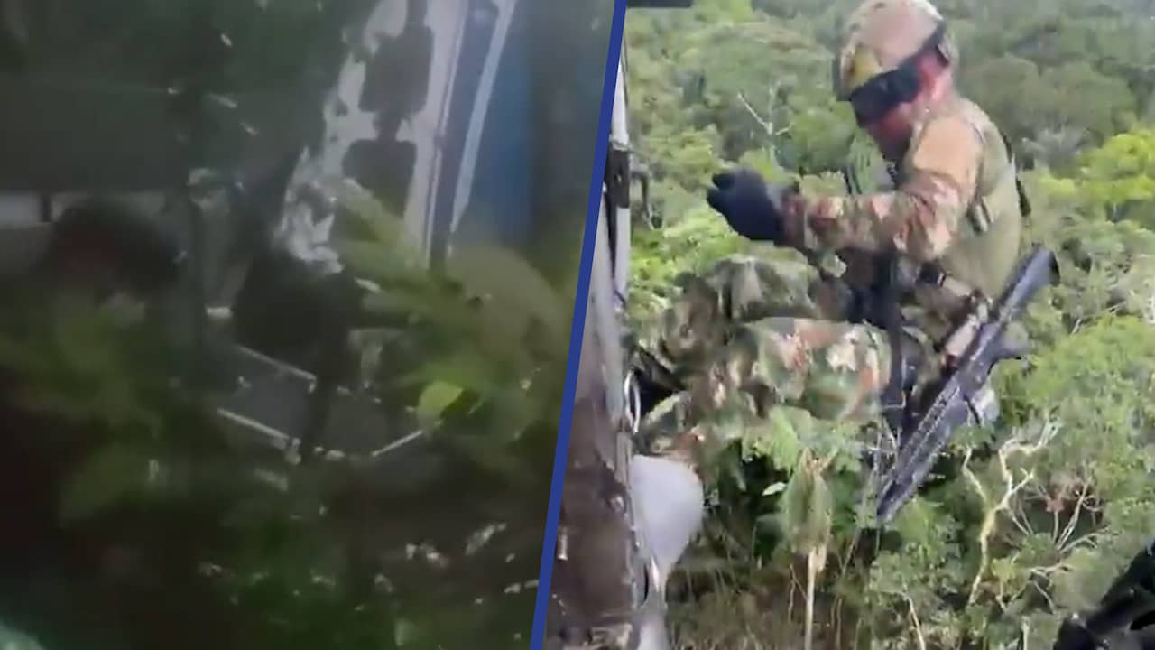 Beeld uit video: Militairen zoeken in Colombia naar vermiste kinderen na crash