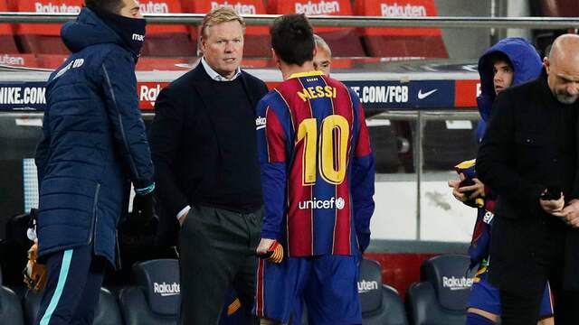 Ronald Koeman houdt alle vertrouwen in Lionel Messi.