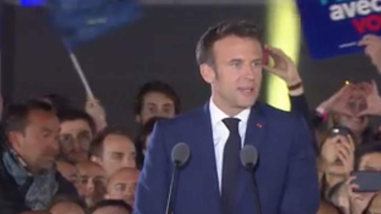 Beeld uit video: Macron krijgt zeldzame tweede termijn als Franse president