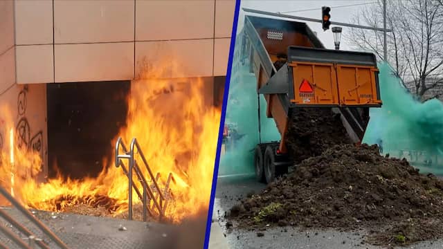 Boeren maken puinhoop van Brussel tijdens gewelddadig protest