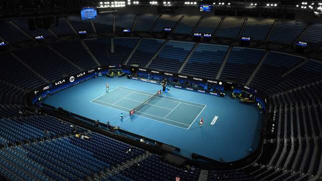 Tijdens de ATP Cup in Melbourne waren de tribunes deze week vrijwel leeg.