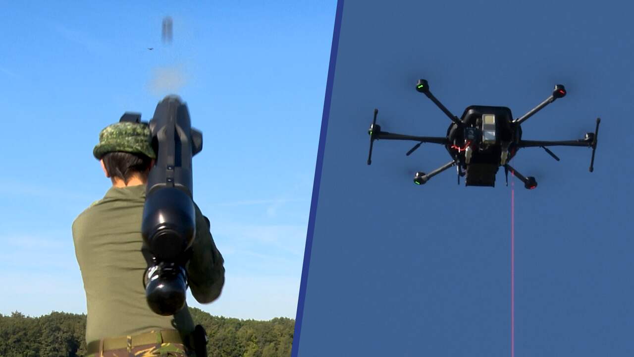 Beeld uit video: Zo stopt het leger vijandige drones