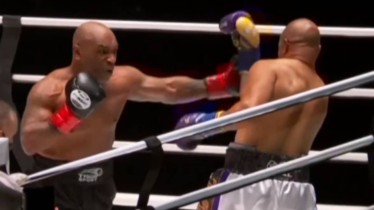 Beeld uit video: Mike Tyson keert terug in de ring met gelijkspel
