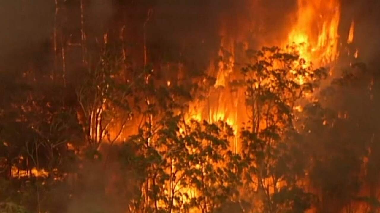 Beeld uit video: Luchtbeelden tonen omvang bosbranden nabij Sydney