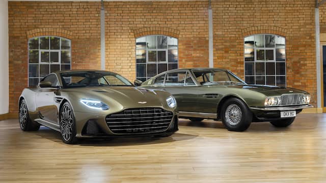 Aston Martin associeert zich maar wat graag met James Bond, zoals hierboven met de DBS geïnspireerd op de filmauto uit On Her Majesty's Secret Service