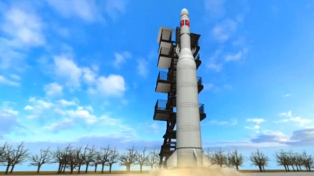 Animatie van lancering langeafstandsraket Noord-Korea