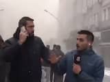 Turkse nieuwsploeg filmt tweede aardbeving tijdens liveverslag