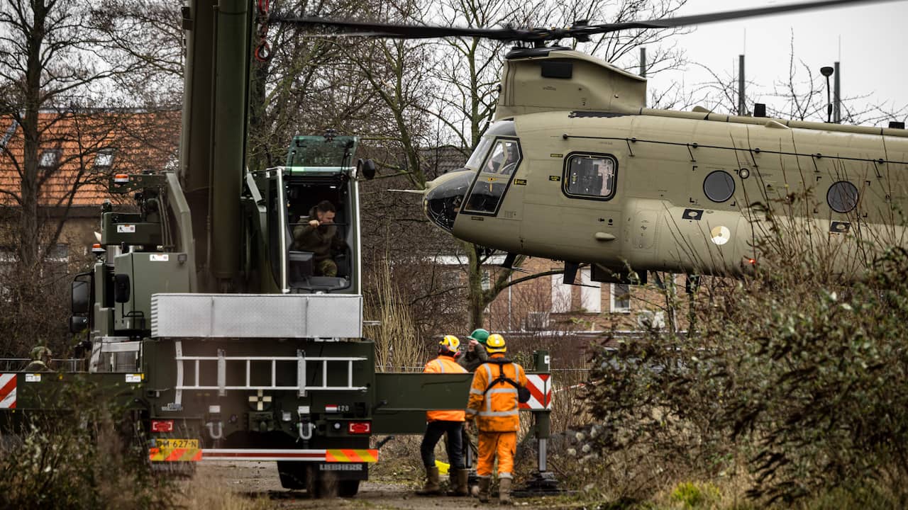 Defense Chinook Helicopters Aid in Building Emergency Dam in Maastricht