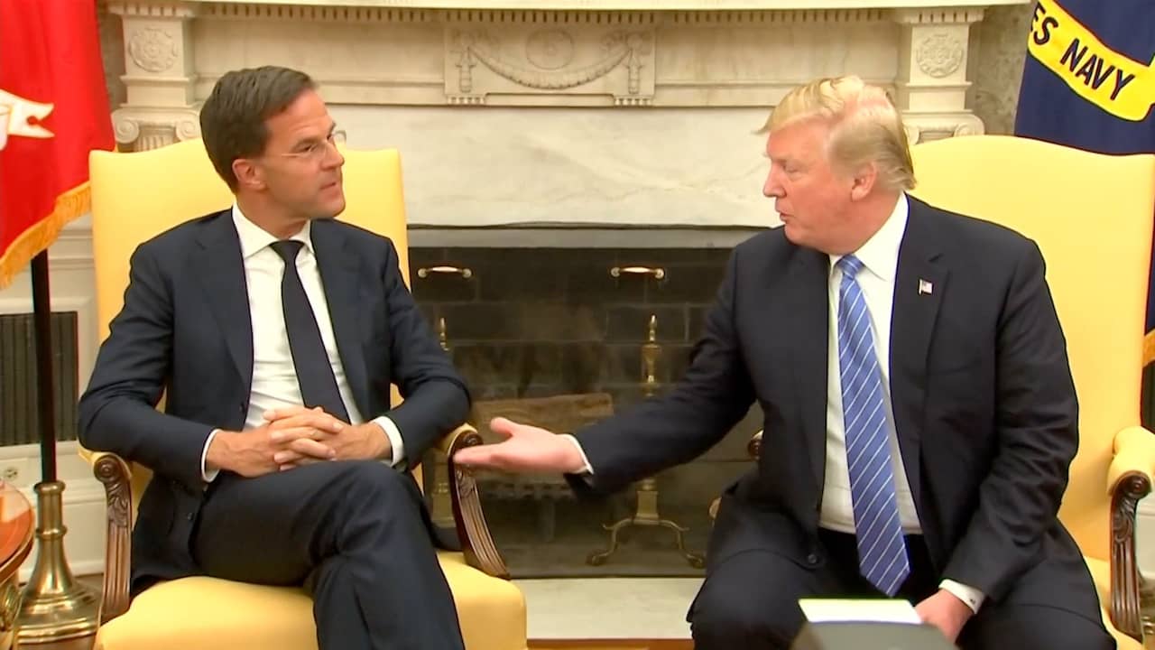 Beeld uit video: Trump en Rutte spreken pers toe tijdens ontmoeting