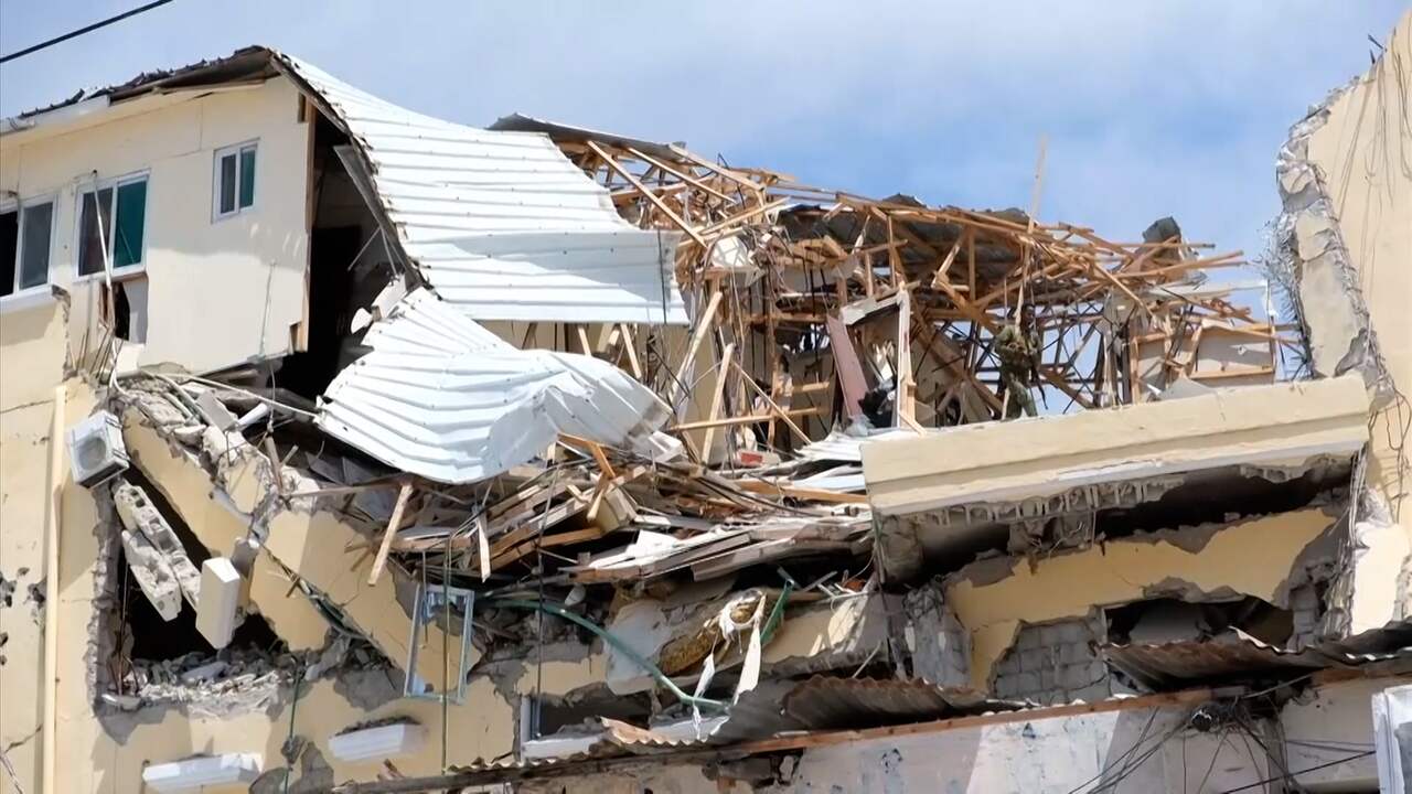 Beeld uit video: Somalisch hotel in puin na dodelijke gijzeling in Mogadishu