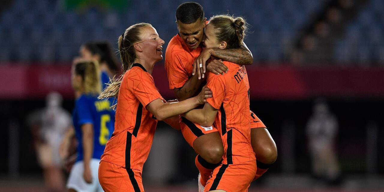 Oranjevrouwen zo goed als zeker van kwartfinale Spelen na 3-3 tegen Brazilië