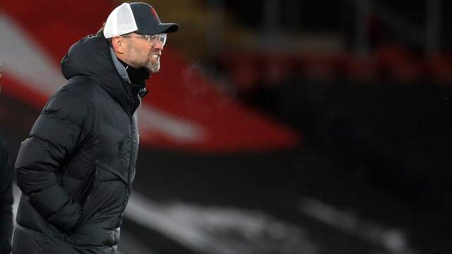 Jürgen Klopp was zichtbaar niet blij met het spel van Liverpool.