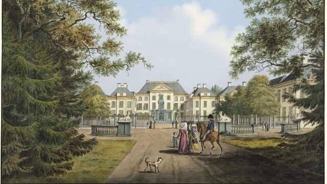 Tekening van Paleis het Loo, gemaakt rond 1800.
