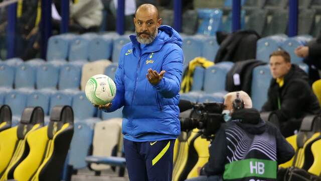 Nuno tijdens de wedstrijd twee weken geleden tegen Vitesse.