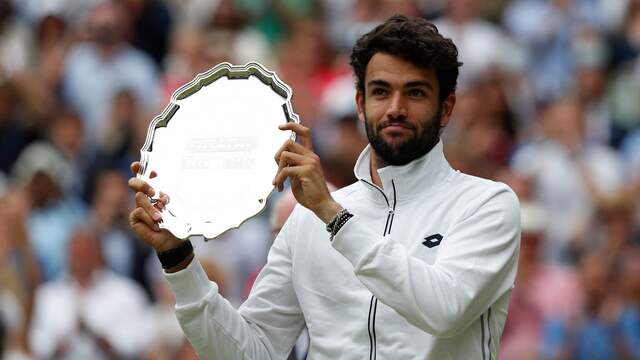 Matteo Berrettini reikt bij de afgelopen Wimbledon tot de finale.