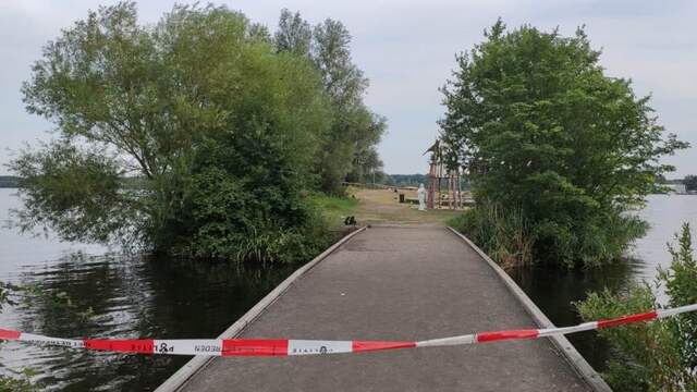 The bathing jetty where Bas van Wijk was shot