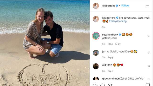 Kiki Bertens deelt een foto bij de aankondiging. (Instagram/Kiki Bertens)