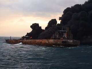 Brandende Iraanse tanker gezonken in Oost-Chinese Zee