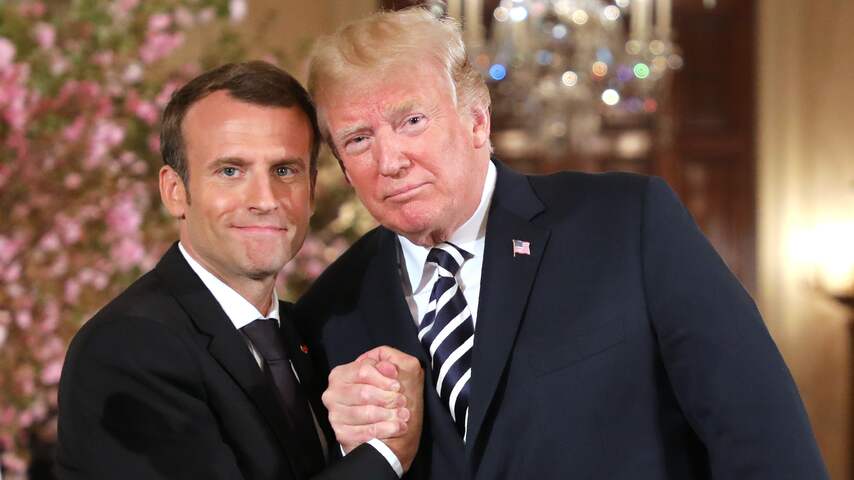 Franse president Macron pleit tegen nationalisme in VS