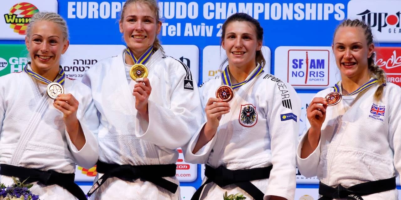 Judoka Polling verovert vierde Europese titel, Van Dijke eindigt als zevende