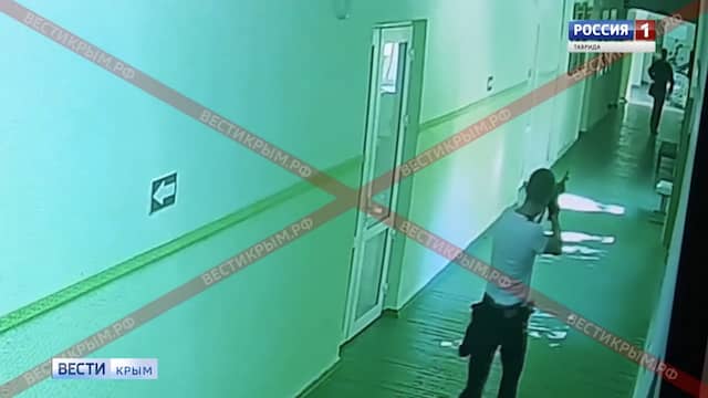 Russische zender deelt beelden van schietpartij op school in Krim