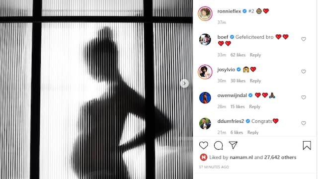 Ronnie Flex deelt op Instagram een foto van zijn zwangere vriendin. (Foto: Instagram/Ronnie Flex)