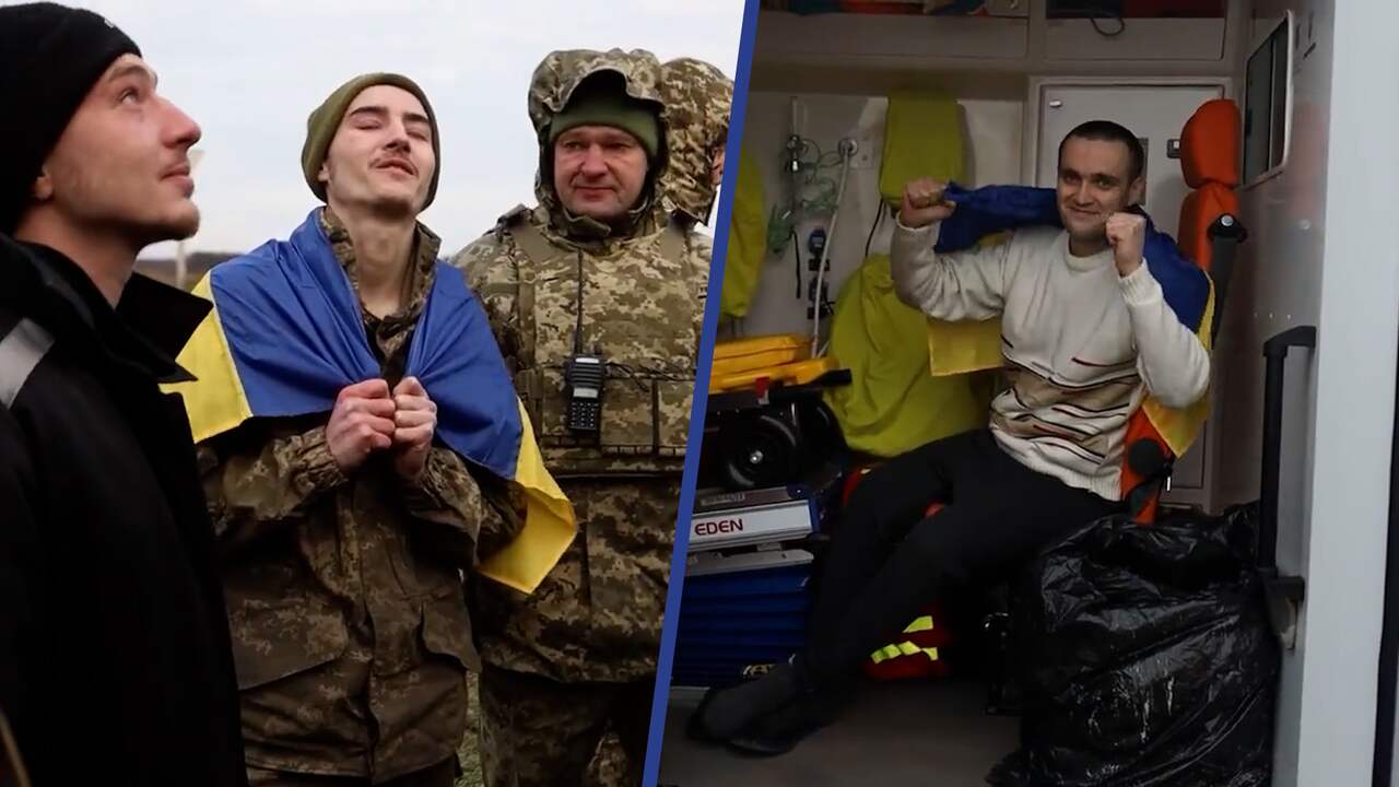 Beeld uit video: Opgeluchte gezichten bij uitwisseling gevangenen Rusland en Oekraïne