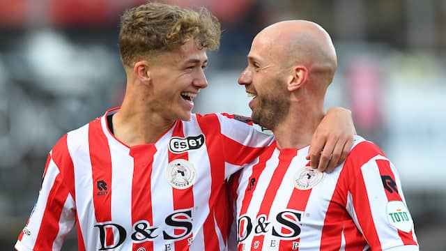 Vreugde bij Sparta na de 1-0.