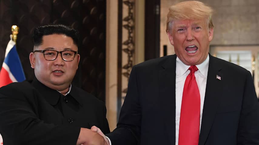 Trump en Kim na top in Singapore