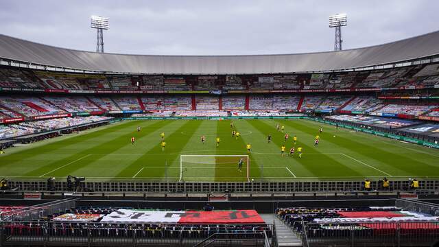 Feyenoord-Fortuna Sittard werd in april in een lege Kuip afgewerkt.