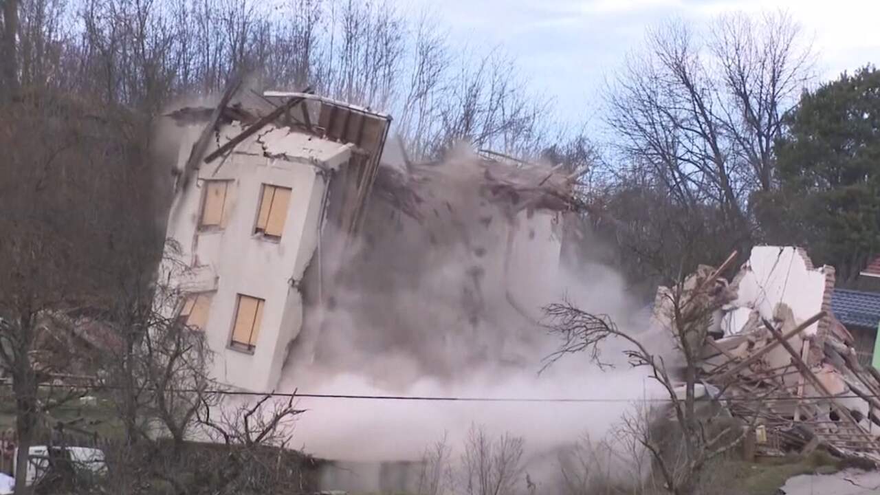 Beeld uit video: Huizen in Kroatië storten in na aardverschuiving