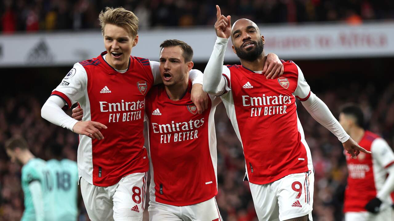 Arsenal viert de goal van Alexandre Lacazette.