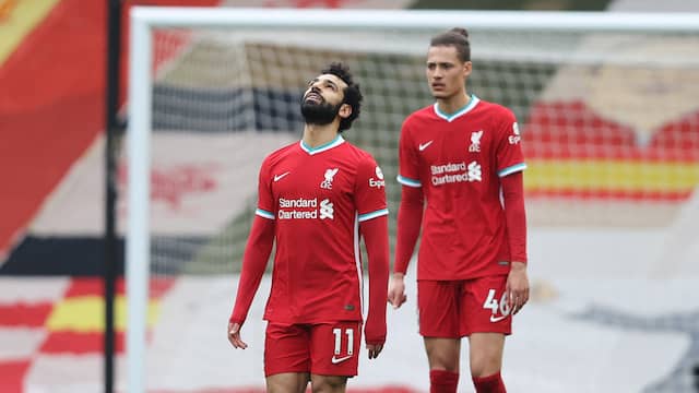 Mohamed Salah treurt na weer een verlies van Liverpool.