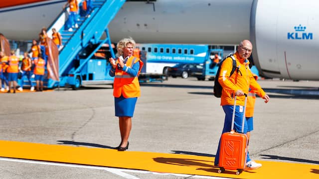 Maurits Hendriks op Schiphol na de Spelen in Rio in 2016.