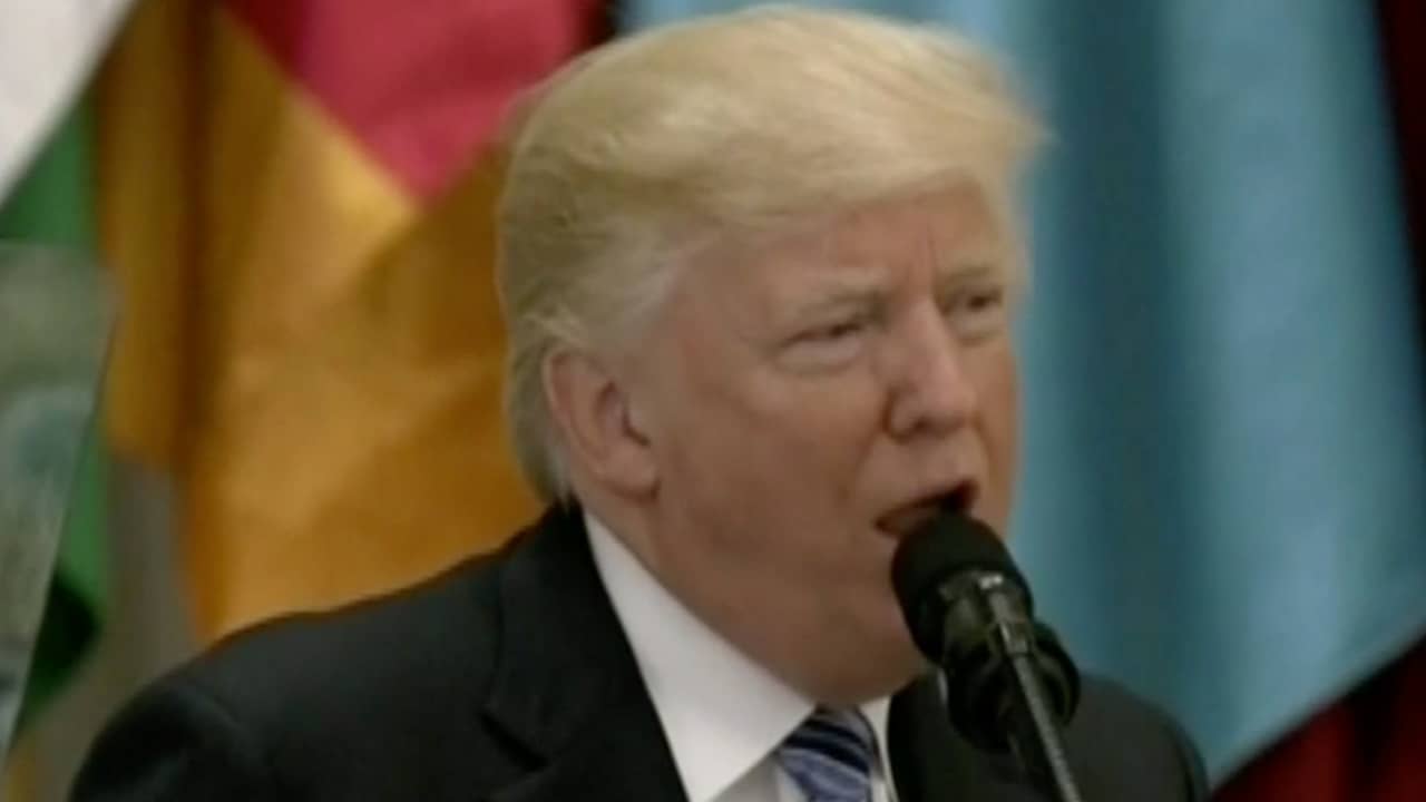 Beeld uit video: Trump benadrukt dat Midden-Oosten terrorisme moet verdrijven