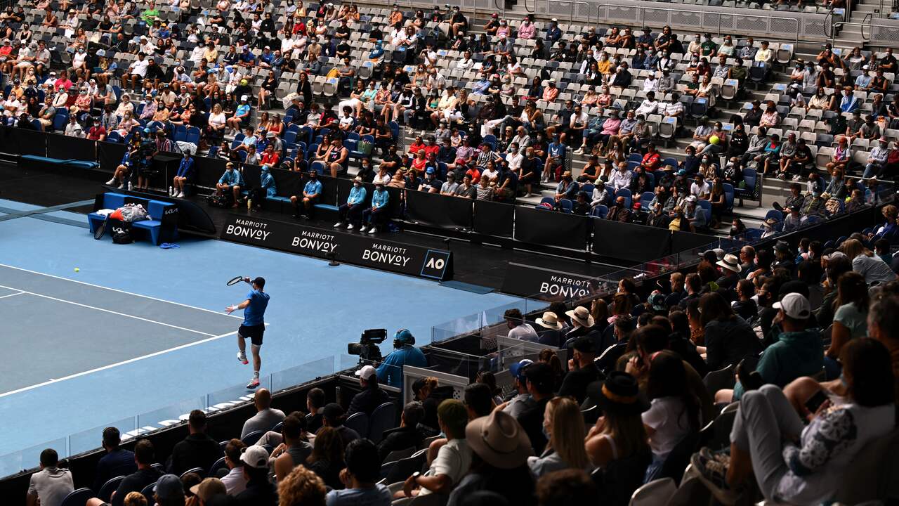 Andy Murray had de steun van het publiek in de John Cain Arena.