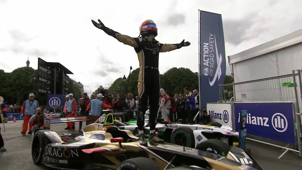 Beeld uit video: Fransman Vergne schrijft Formula E-race in Parijs op zijn naam