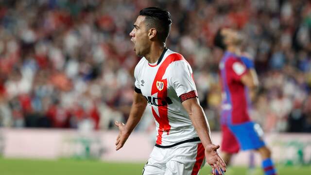 Spits Falcao maakte het winnende doelpunt voor Vallecano.