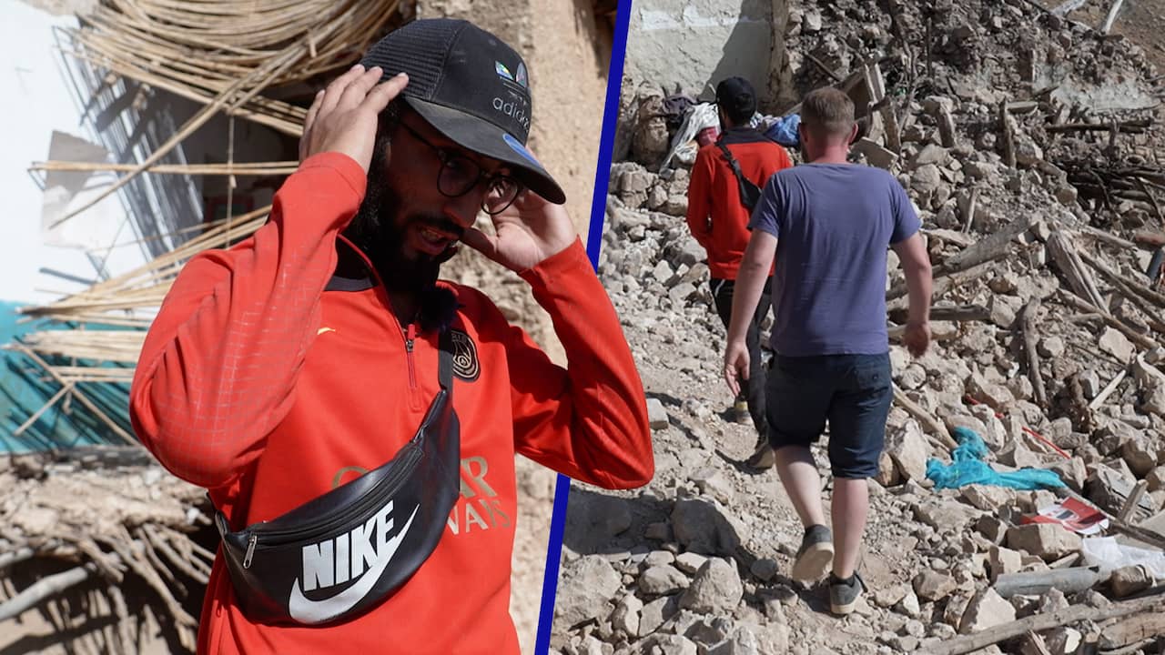 Beeld uit video: Dit Marokkaanse bergdorpje is door de aardbeving compleet vernietigd