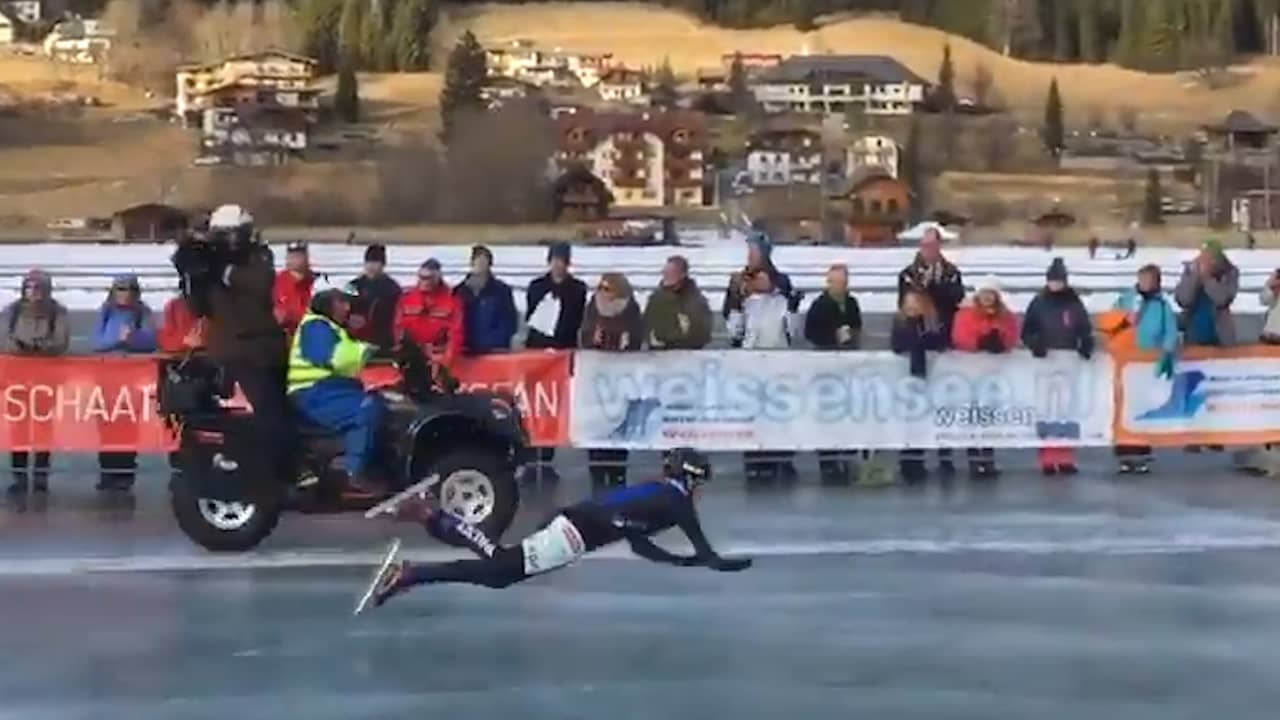 Dramatische valpartij De Vries in laatste meters Alternatieve Elfstedentocht
