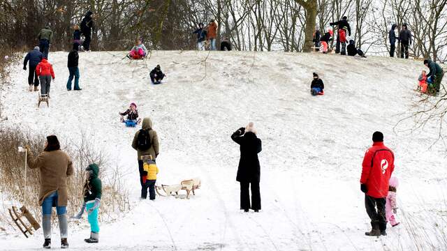 Ook in het Noord-Hollandse Heiloo werd gesleed.