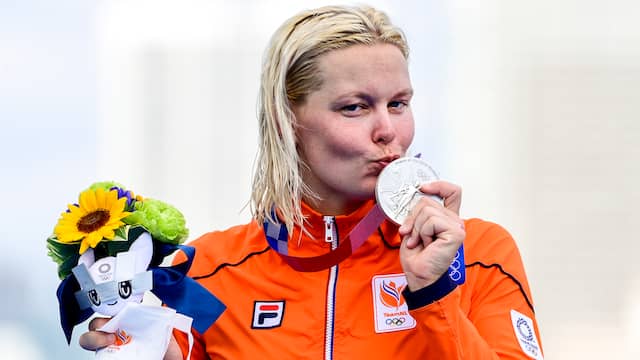 Sharon van Rouwendaal wist haar titel in het open water niet te prolongeren, maar was tevreden met zilver.