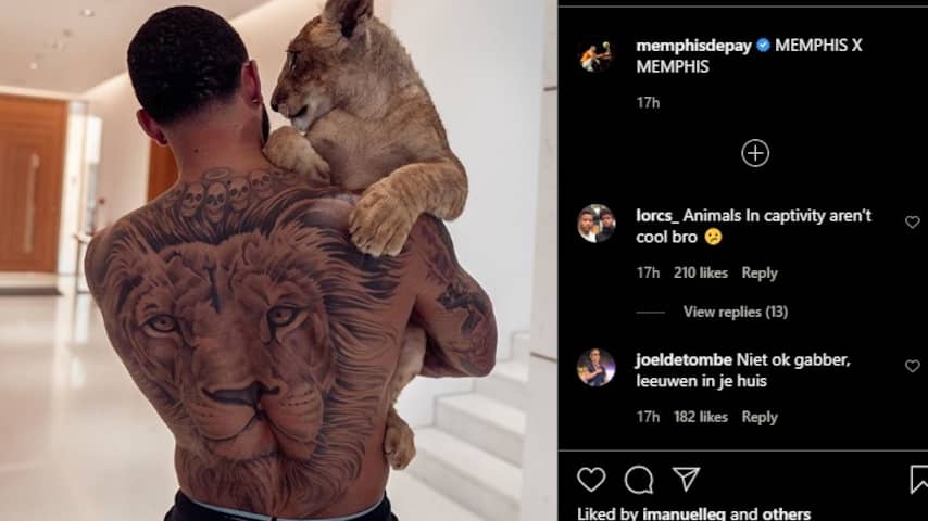 Kjeld Nuis vindt foto van Memphis Depay met leeuwenjong 'heel jammer', Achterklap