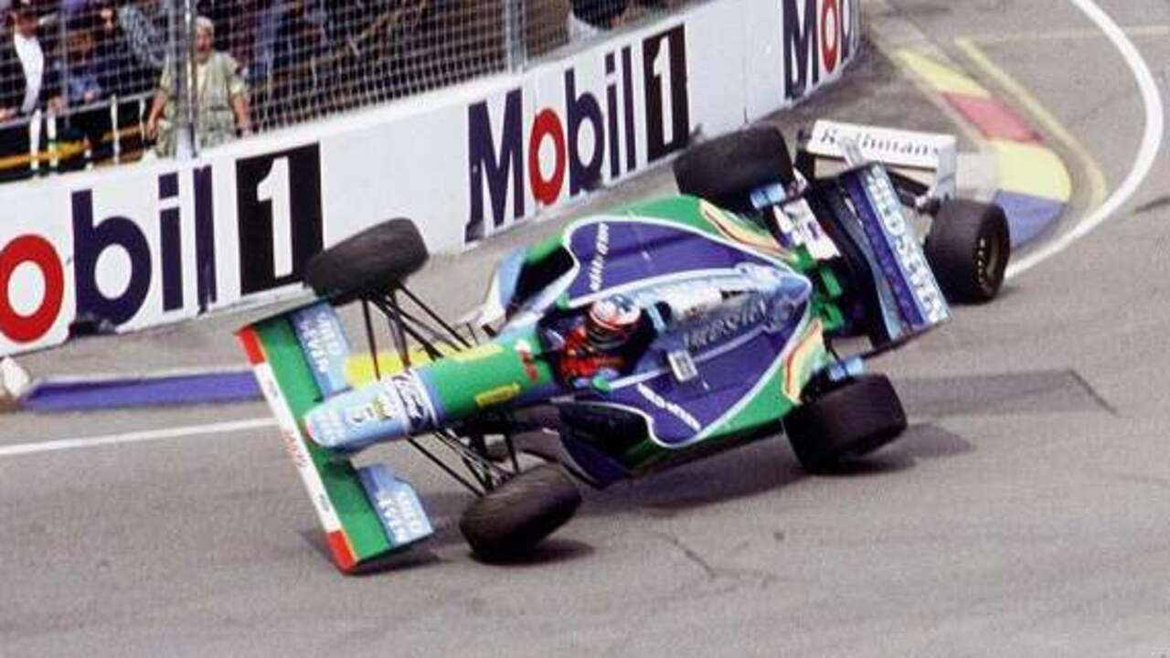 Michael Schumacher en Damon Hill in 1994.
