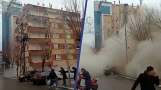 Turks flatgebouw stort uren na aardbeving in