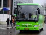 Luxueuze intercitybussen van het Duitse busbedrijf Flixbus bij station Sloterdijk. Flixbus wil de concurrentie aangaan met de treinen van de NS. ANP EVERT ELZINGA